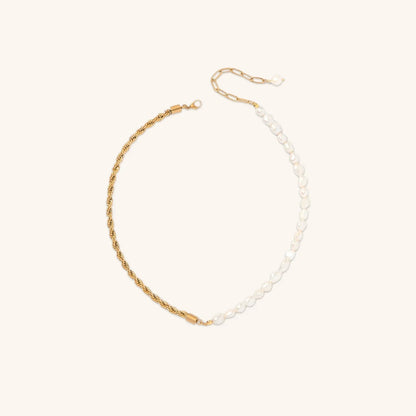 [AuraEcho]Dualia Gold Pearl Necklace