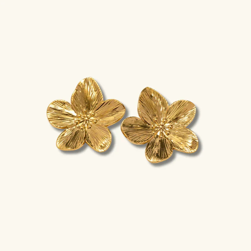 [AuraEcho]Allysa Flower Gold Earrings