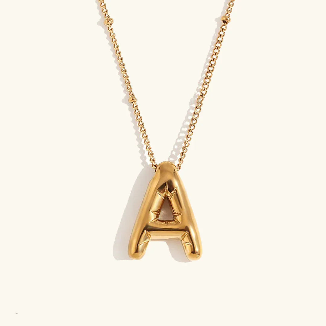 [AuraEcho]Balloon Gold Initial Necklace