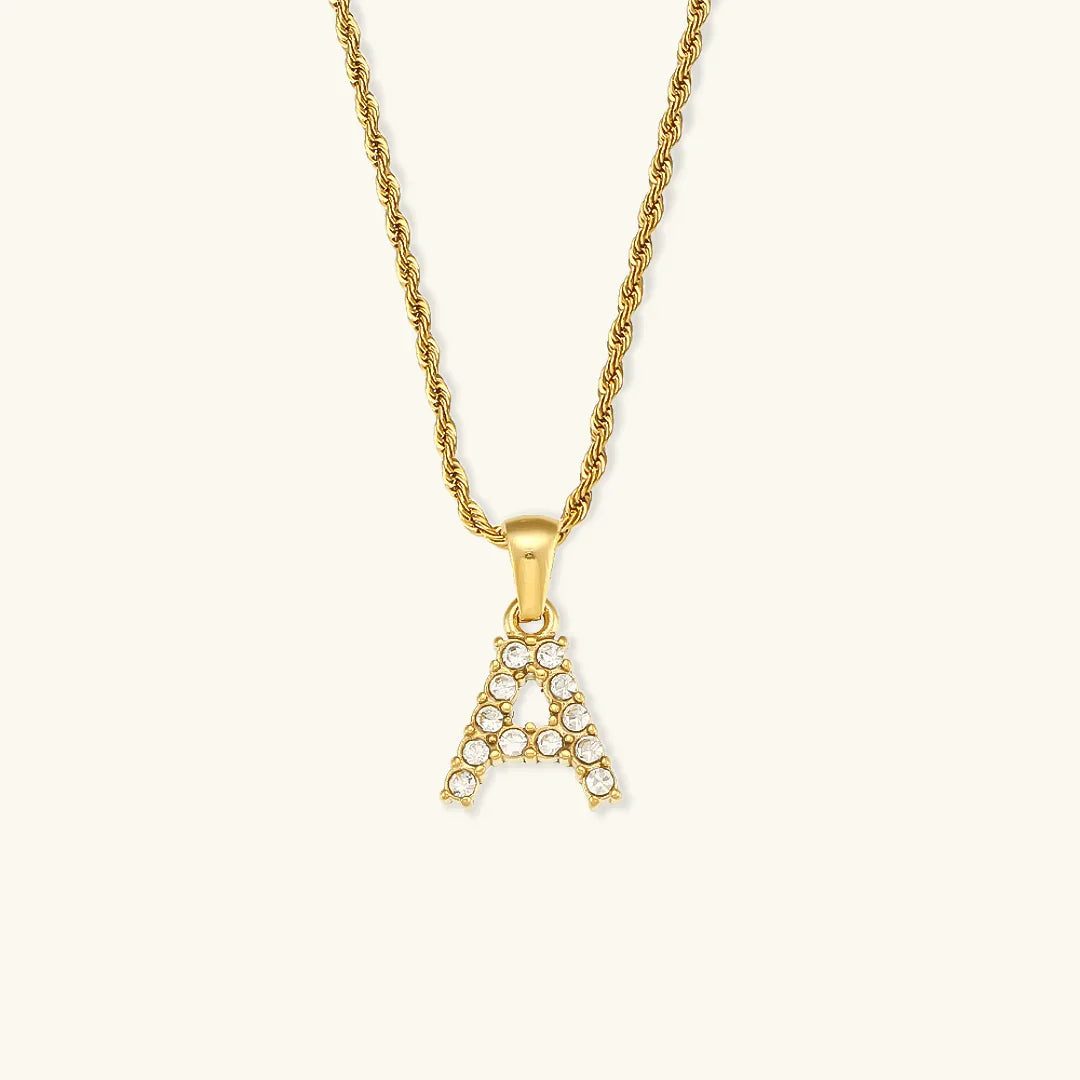 [AuraEcho]Maeve Letter Initial Diamond Necklace