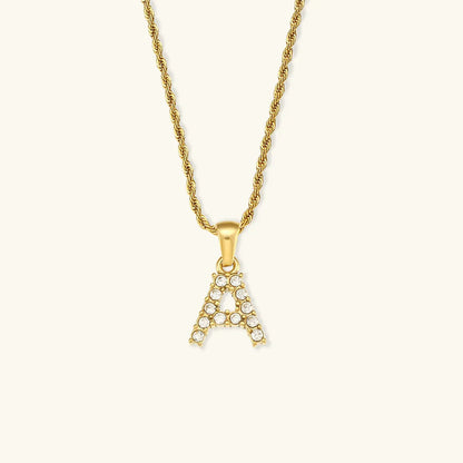 [AuraEcho]Maeve Letter Initial Diamond Necklace