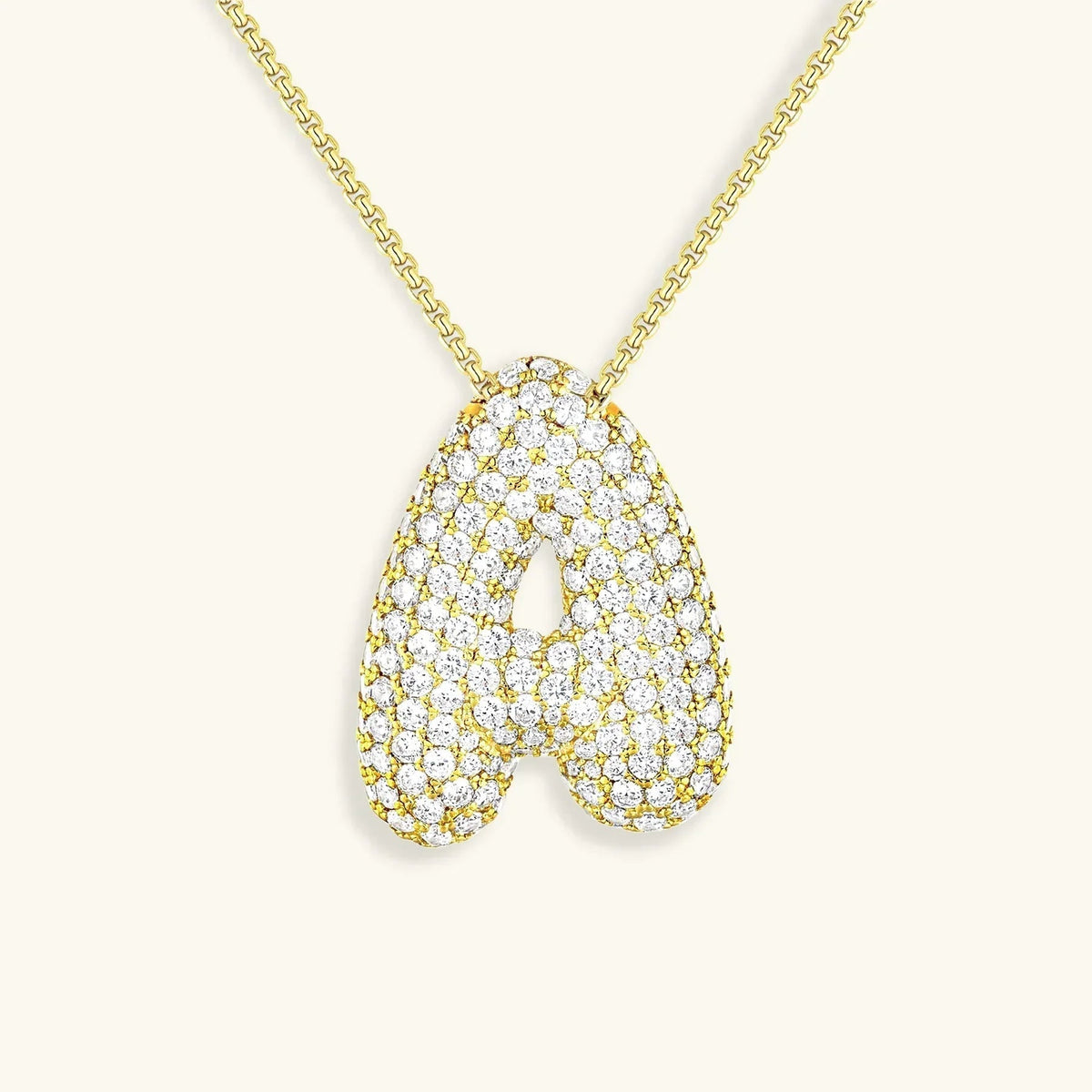 [AuraEcho]Bubble Initial Diamond Necklace