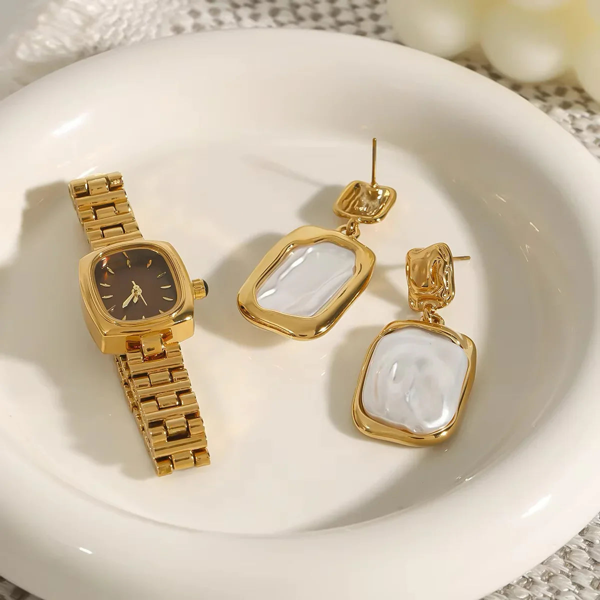 [AuraEcho]Brittany Freshwater Pearl Slate Earrings