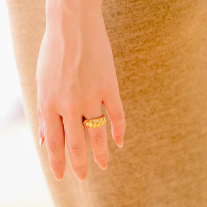 [AuraEcho]Amaia Gold Croissant Ring