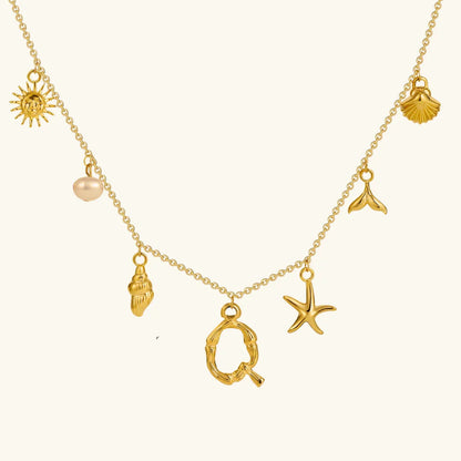 [AuraEcho]Avaria Ocean Initial Necklace