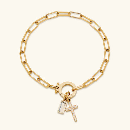 [AuraEcho]Annabella Birthstone Cross Bracelet