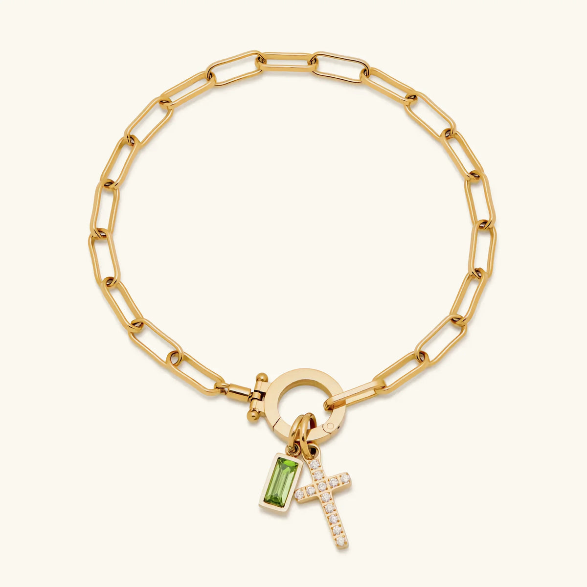 [AuraEcho]Annabella Birthstone Cross Bracelet
