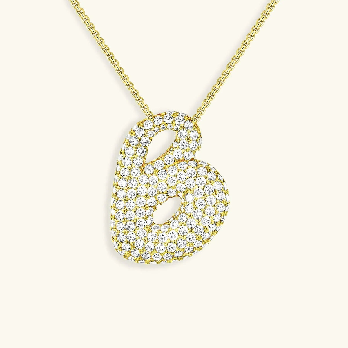 [AuraEcho]Bubble Initial Diamond Necklace