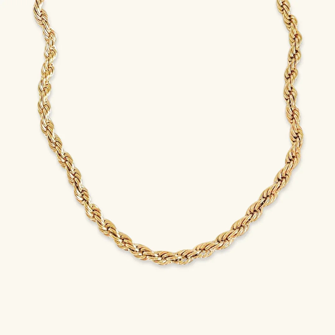 [AuraEcho]Bianca Rope Chain Gold Necklace