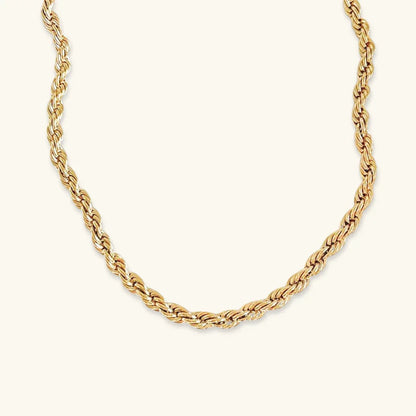 [AuraEcho]Bianca Rope Chain Gold Necklace