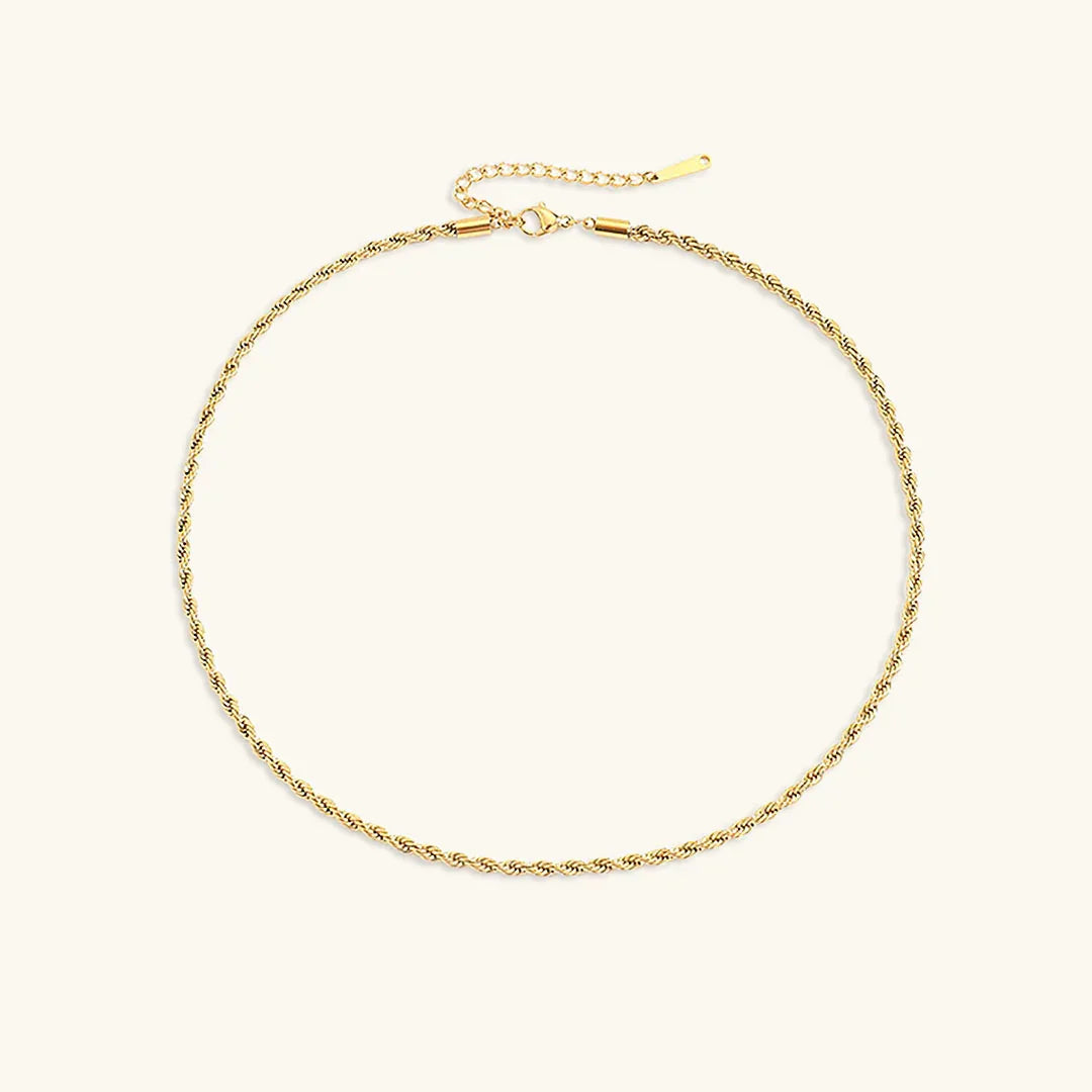 [AuraEcho]Bianca Rope Chain Gold Necklace