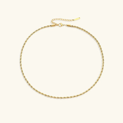 [AuraEcho]Bianca Rope Chain Gold Necklace