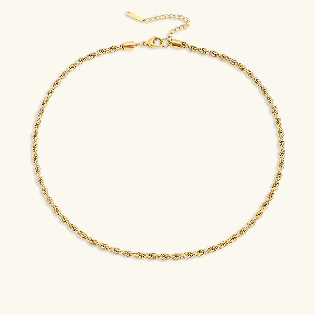 [AuraEcho]Bianca Rope Chain Gold Necklace