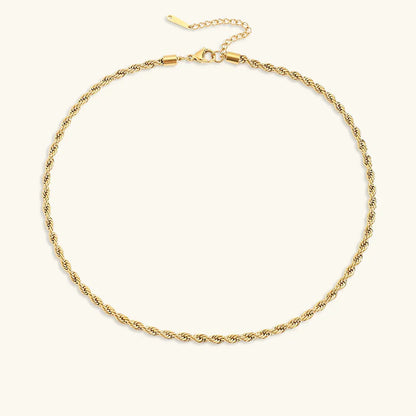 [AuraEcho]Bianca Rope Chain Gold Necklace