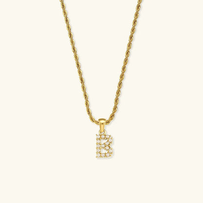 [AuraEcho]Elodie Initial Letter Pearl Necklace
