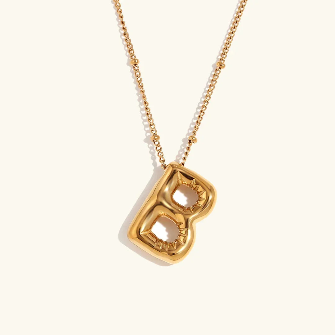 [AuraEcho]Balloon Gold Initial Necklace