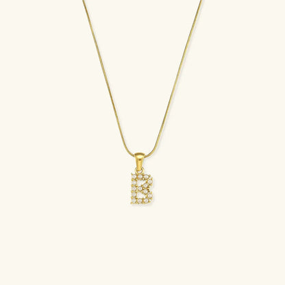[AuraEcho]Augustine Initial Letter Pearl Necklace