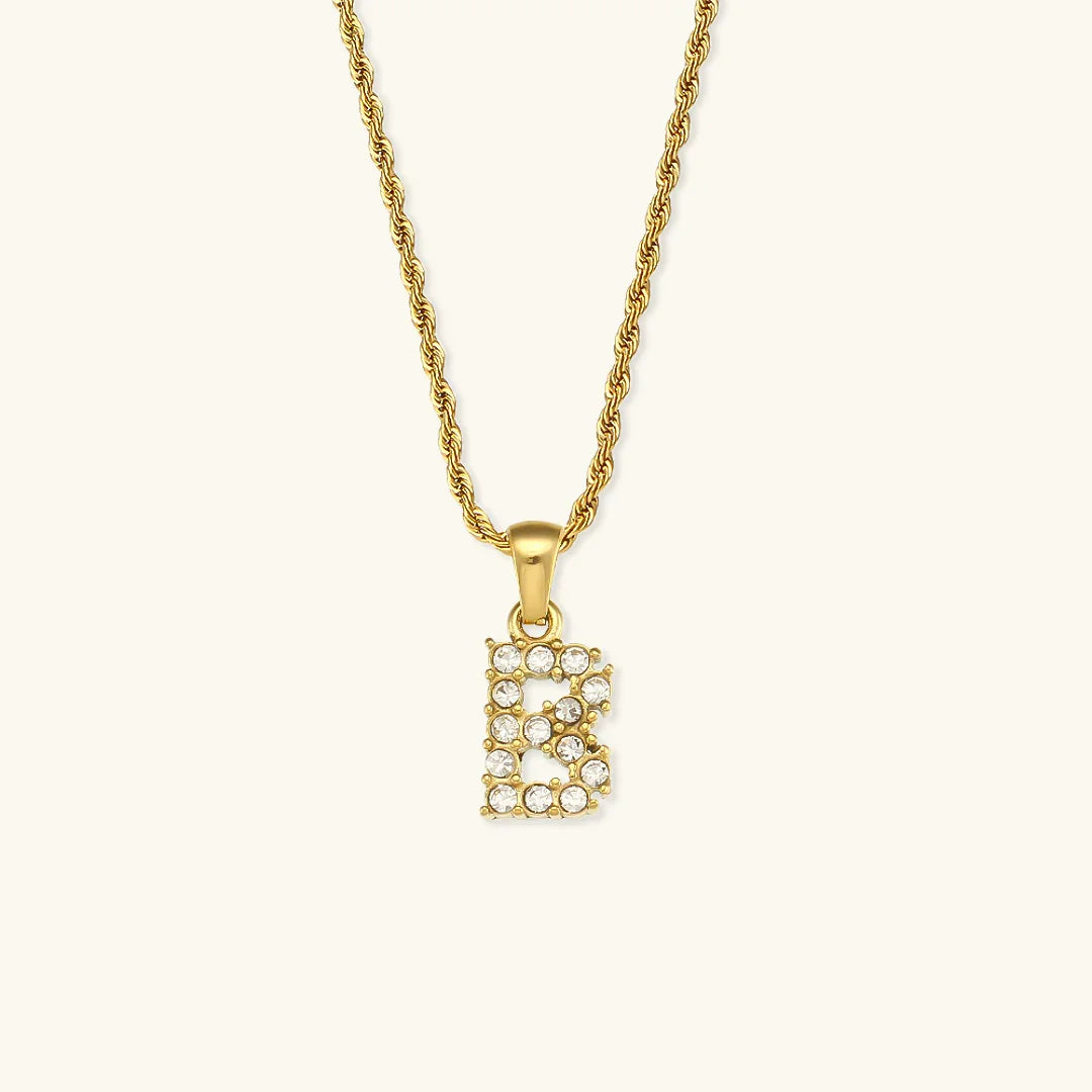 [AuraEcho]Maeve Letter Initial Diamond Necklace