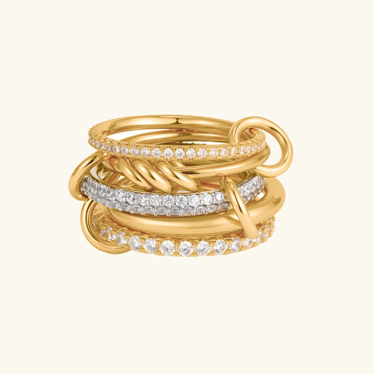 [AuraEcho]Blaise Stacked Diamond Ring
