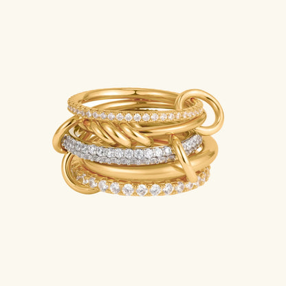 [AuraEcho]Blaise Stacked Diamond Ring