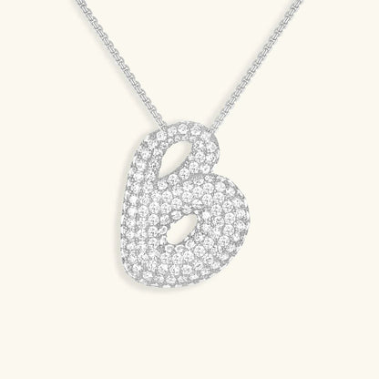 [AuraEcho]Bubble Initial Diamond Necklace