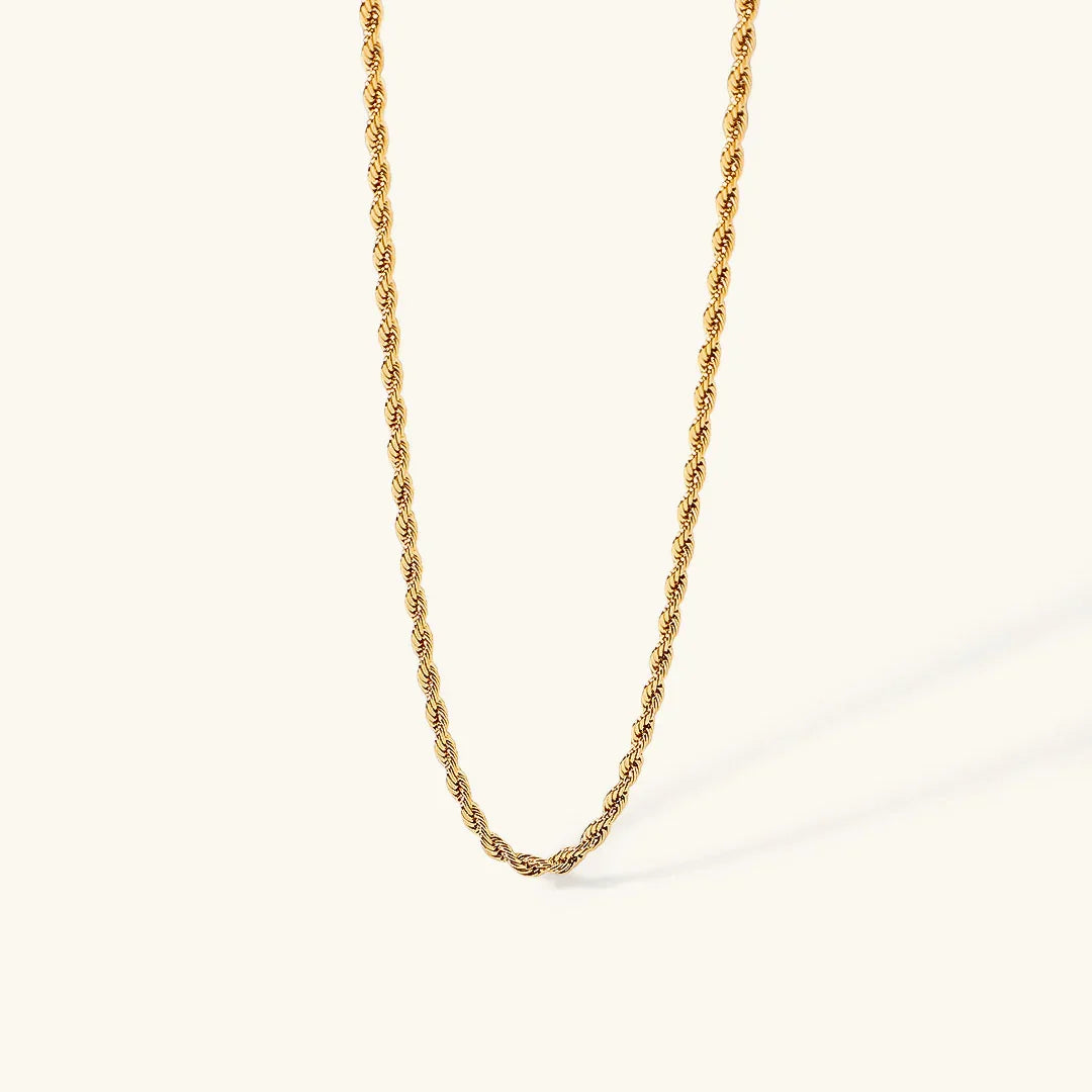 [AuraEcho]Calle Rope Chain Gold Necklace