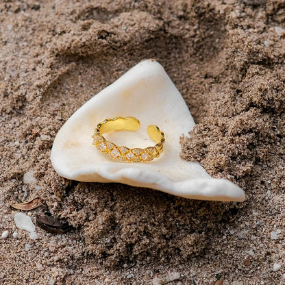 [AuraEcho]Camille Gold Patterned Ring