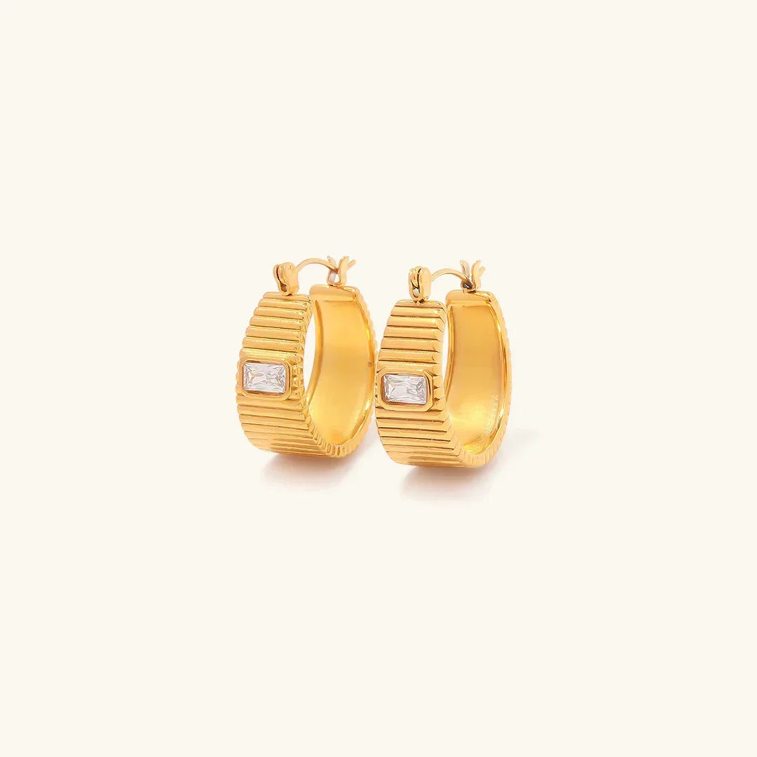 [AuraEcho]Carole Gold Hoop Earrings