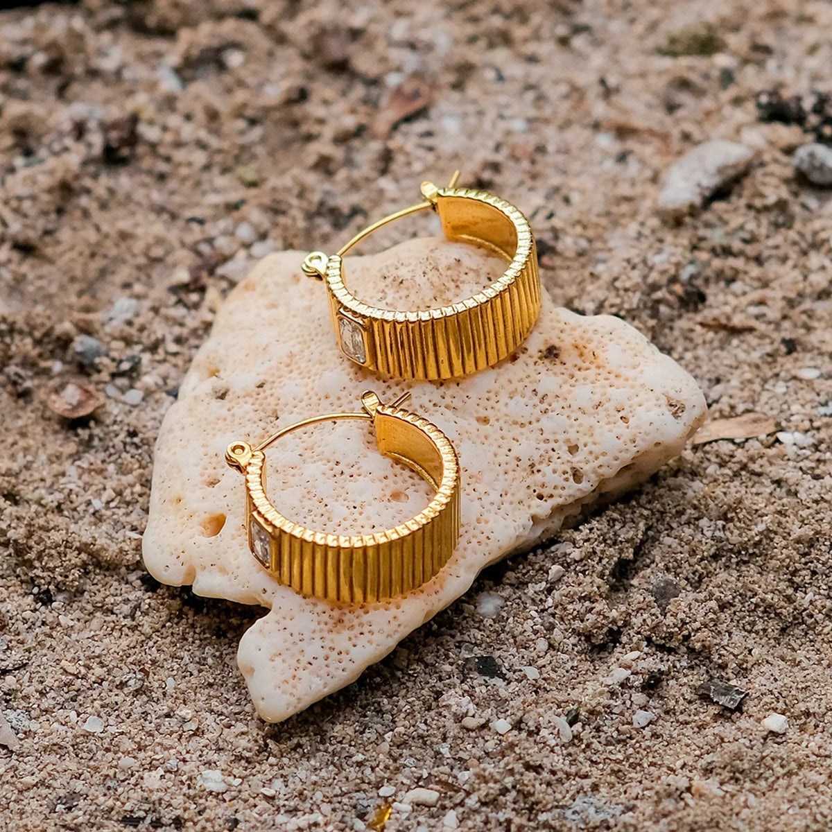 [AuraEcho]Carole Gold Hoop Earrings