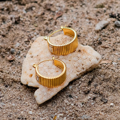 [AuraEcho]Carole Gold Hoop Earrings