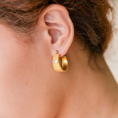 [AuraEcho]Carole Gold Hoop Earrings