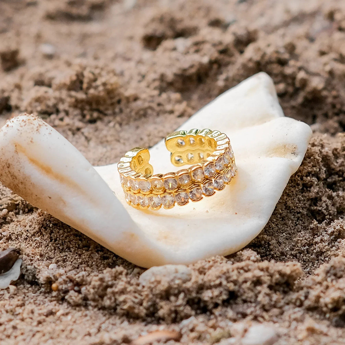 [AuraEcho]Cassandra Studded Gold Ring