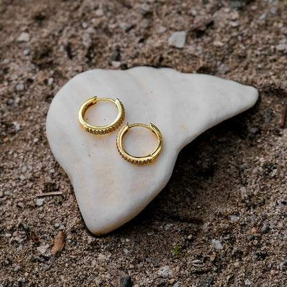 [AuraEcho]Cathy Paved Hoop Earrings