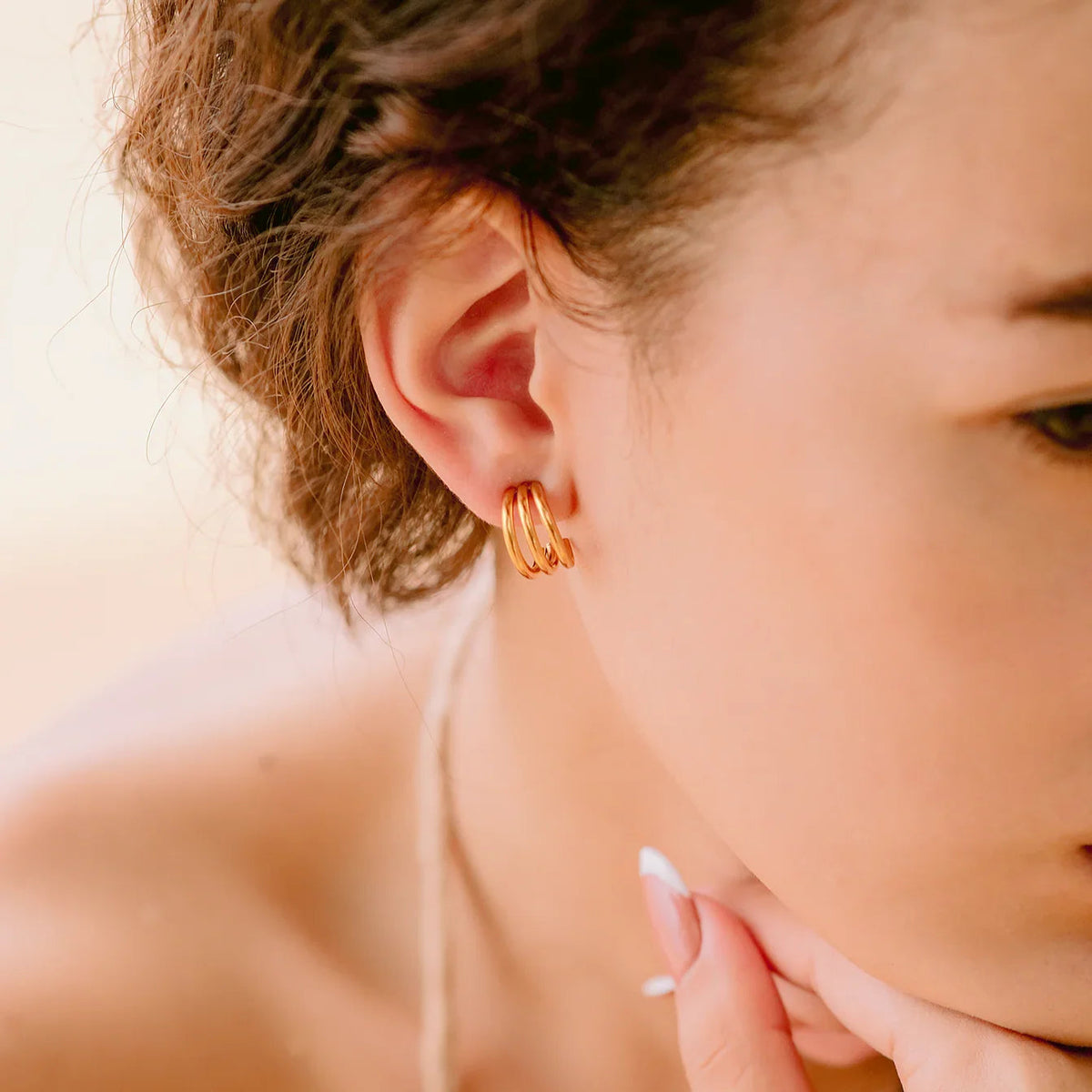 [AuraEcho]Cradle Gold Earrings