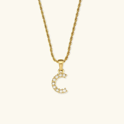 [AuraEcho]Maeve Letter Initial Diamond Necklace