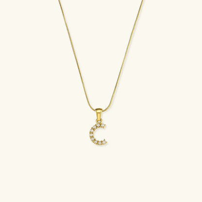 [AuraEcho]Augustine Initial Letter Pearl Necklace