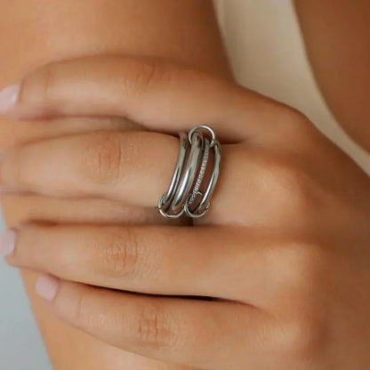 [AuraEcho]Emmanuelle Diamond Ring Stack