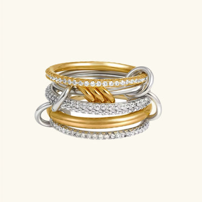 [AuraEcho]Collina Stacked Diamond Ring