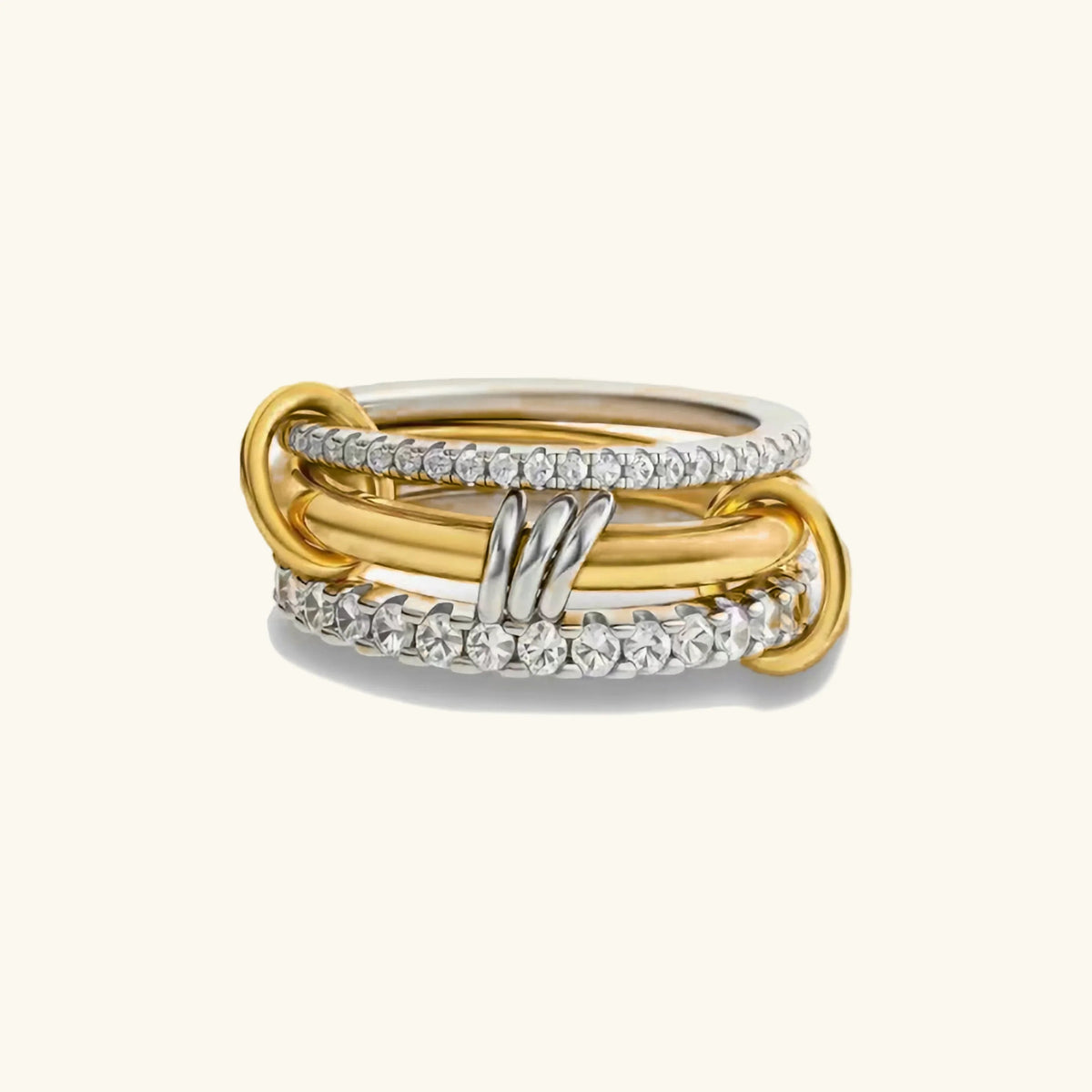 [AuraEcho]Cosette Stacked Diamond Ring