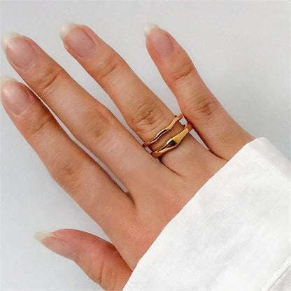 [AuraEcho]Dianne Gold Stacker Ring