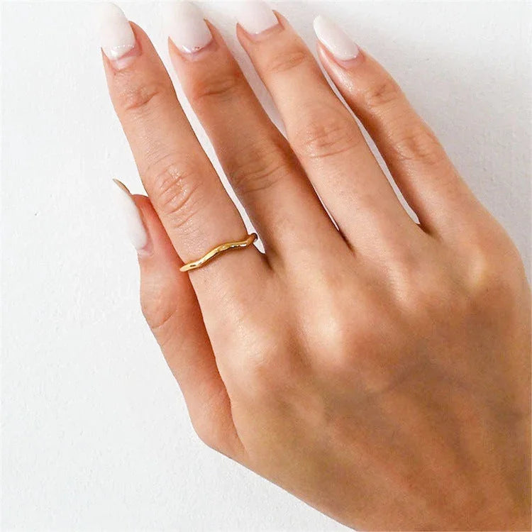[AuraEcho]Dianne Gold Stacker Ring