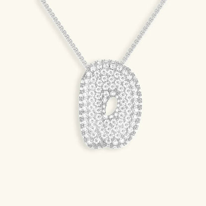 [AuraEcho]Bubble Initial Diamond Necklace