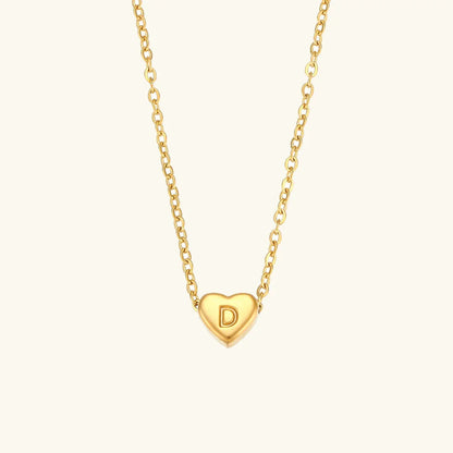 [AuraEcho]Heart Initial Gold Necklace