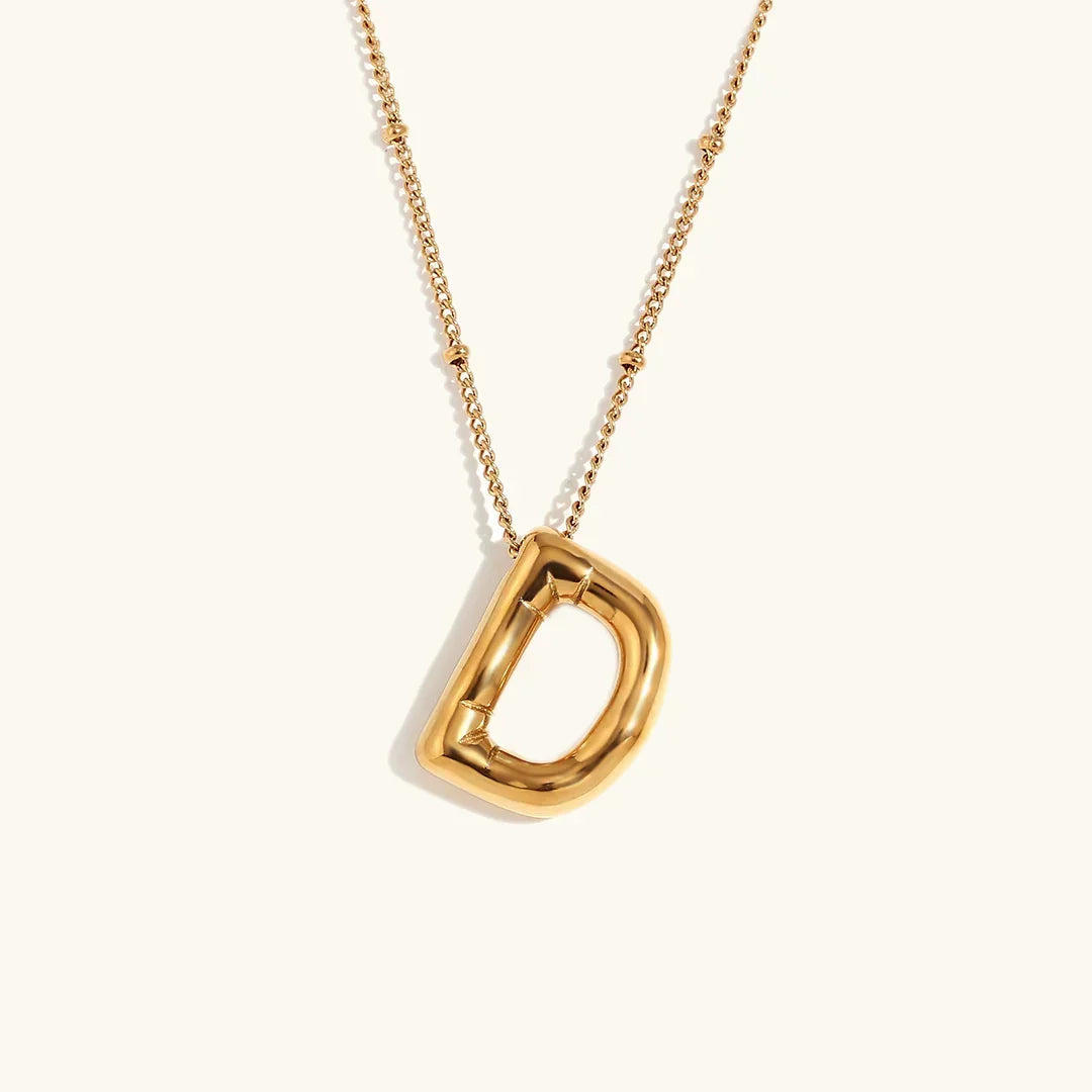 [AuraEcho]Balloon Gold Initial Necklace