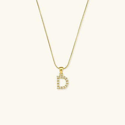 [AuraEcho]Augustine Initial Letter Pearl Necklace