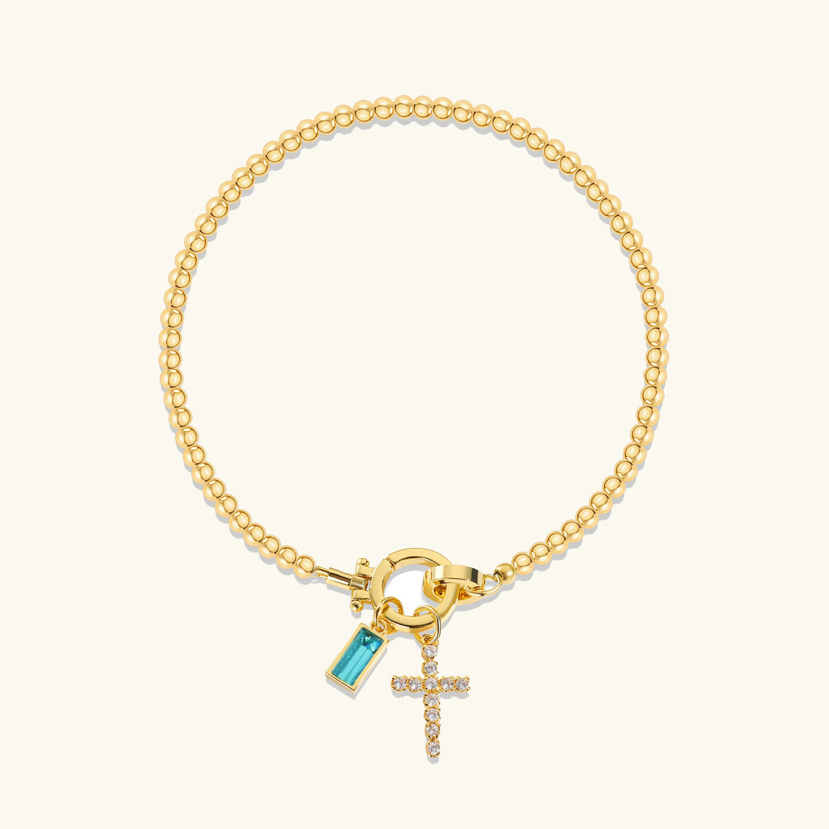 [AuraEcho]Amalia Birthstone Cross Bracelet