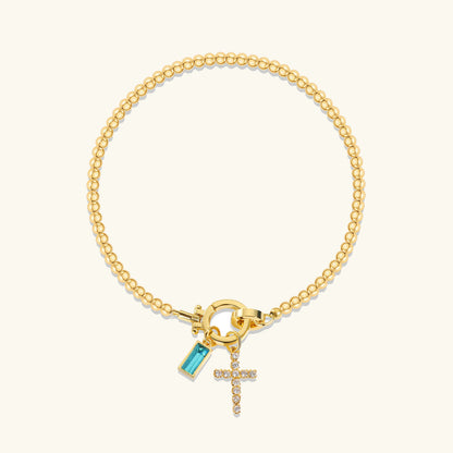 [AuraEcho]Amalia Birthstone Cross Bracelet