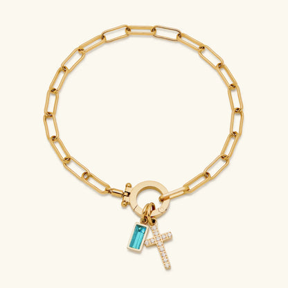 [AuraEcho]Annabella Birthstone Cross Bracelet