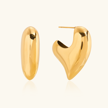 [AuraEcho]Aimee Chunky Heart Gold Earrings