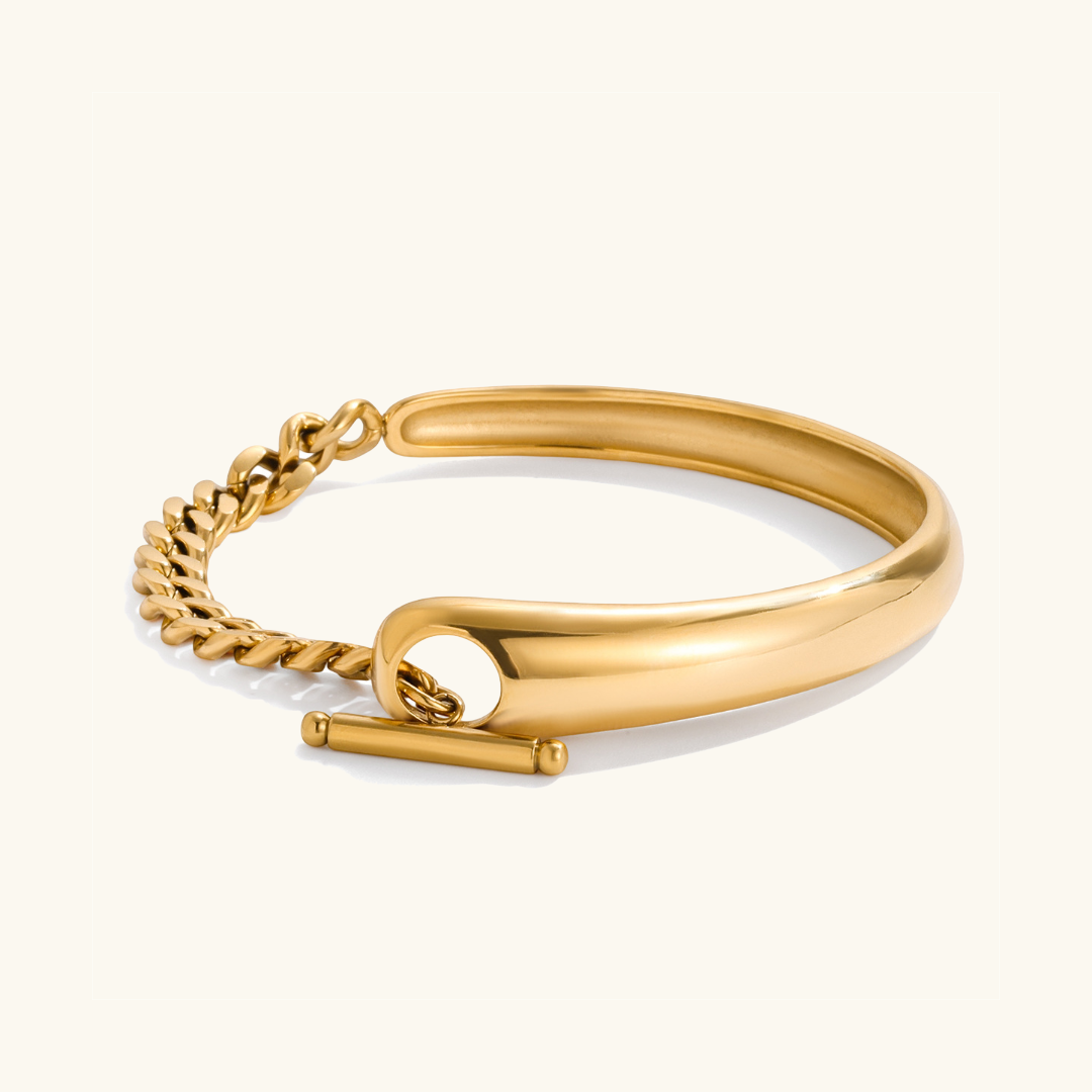 [AuraEcho]Myrna Chained Gold Bangle